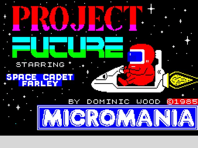 Project Future title screen for ZX Spectrum